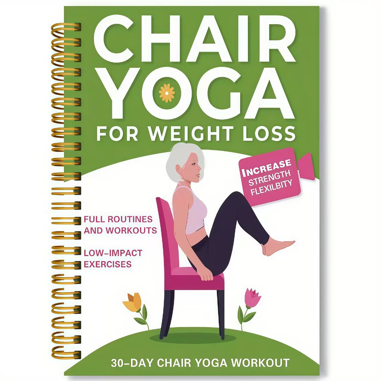 노인을 위한 의자 요가 운동 노트 50페이지 좌식 요가 - Yoga Fitness Journal 리뷰 및 가격