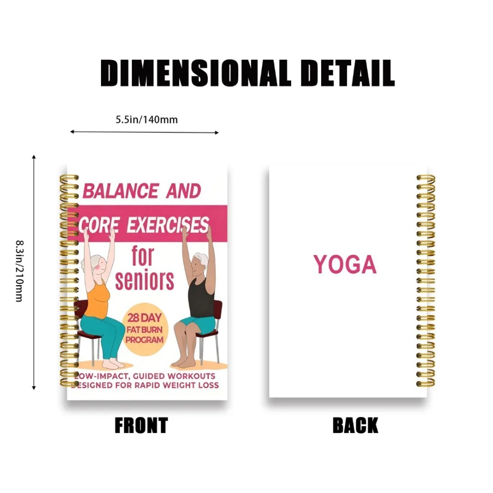 노인을 위한 의자 요가 운동 노트 50페이지 좌식 요가 - Yoga Fitness Journal 리뷰 및 가격